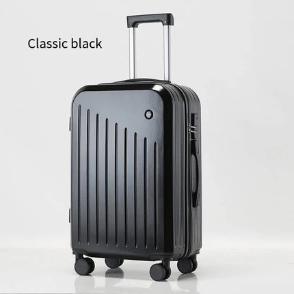 Smart Carry-On Luggage with Cup Holder & USB Charging Port - Black Color Spinner Suitcase for Travel Convenience  20 inch.