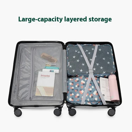 Smart Carry-On Luggage with Cup Holder & USB Charging Port - Black Color Spinner Suitcase for Travel Convenience  20 inch.