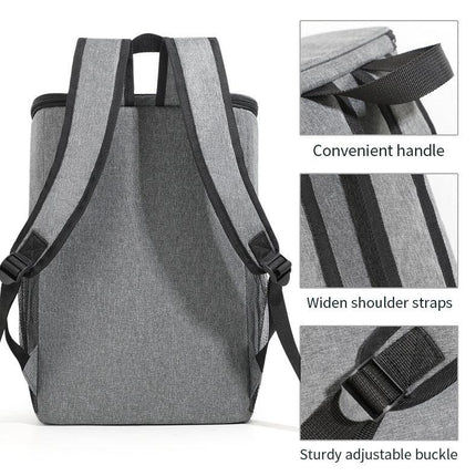 Insulated Cooler Backpack- Stylish Portable Fresh-keeping Picnic Outdoor Backpack and Travel Bag 18L (Khaki).