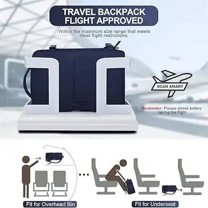 Water-Resistant Laptop Backpack with USB Charging Port and Wet-Dry Separation (Brown).