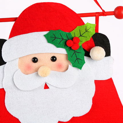 Santa Claus Advent Calendar - Felt Christmas Countdown with 24 Pockets for Kids.