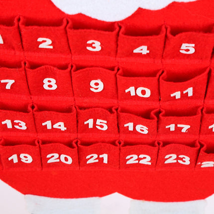 Santa Claus Advent Calendar - Felt Christmas Countdown with 24 Pockets for Kids.