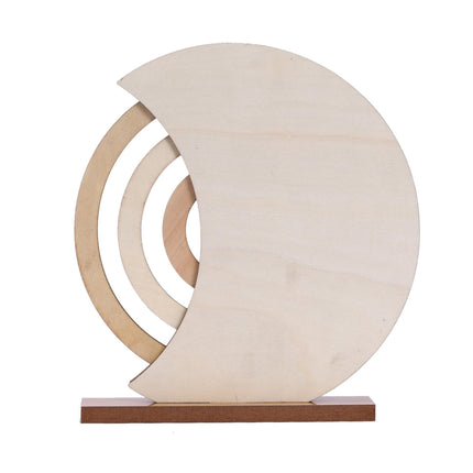 Rustic Perpetual Wooden Calendar | Decorative Home & Desk Accessory 20*18cm Moon shape.