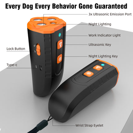 Ultrasonic Dog Trainer Device | Handheld Pet Training Tool with Night Light & Type-C Charging 3.7V.