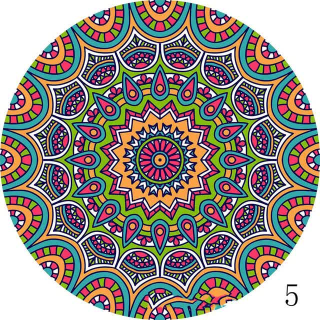 Set of 6 Mandala Ceramic Drink Coasters - Absorbent, Non-Slip Coasters for Coffee Table and Home Decor 10.4cm.