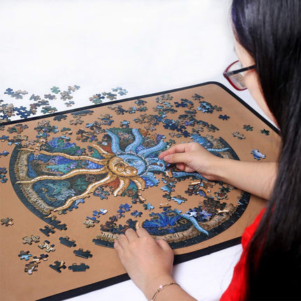 500 Piece Zodiac Circle Jigsaw Puzzle - Colorful Astrology Sun and Moon Jigsaw Puzzle for Adults and Kids.