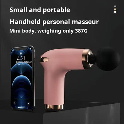 Classic White Massage Gun - 6-Speed Deep Tissue Massager with 4 Professional Massage Heads.