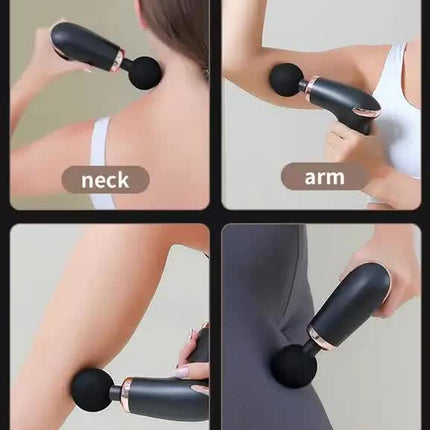 Classic White Massage Gun - 6-Speed Deep Tissue Massager with 4 Professional Massage Heads.