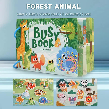 Themed Busy Book Set - Educational Activity Books for Preschool Learning (Farm, Vehicles, Dinosaurs, Ocean, and Forest,5 books in total).