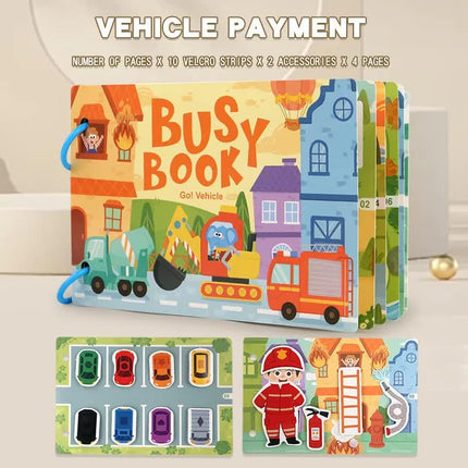 Themed Busy Book Set - Educational Activity Books for Preschool Learning (Farm, Vehicles, Dinosaurs, Ocean, and Forest,5 books in total).