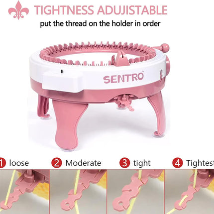 Sentro Knitting Machine - DIY Loom for Hats, Scarves, and More | 40 Needle Knitter for Kids & Adults.