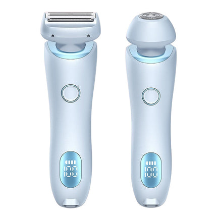 Blue 2-in-1 Electric Razor for Women - Multifunctional Rechargeable Hair Removal Shaver.