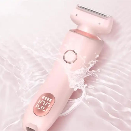 Blue 2-in-1 Electric Razor for Women - Multifunctional Rechargeable Hair Removal Shaver.