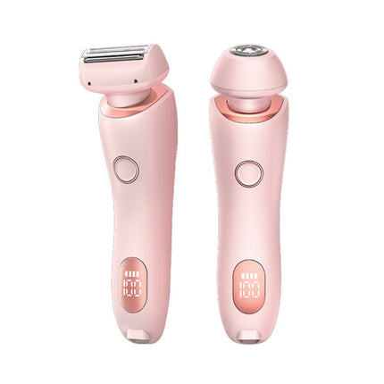 Pink 2-in-1 Electric Razor for Women - Multifunctional Rechargeable Hair Removal Shaver.