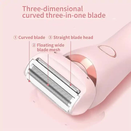 Pink 2-in-1 Electric Razor for Women - Multifunctional Rechargeable Hair Removal Shaver.