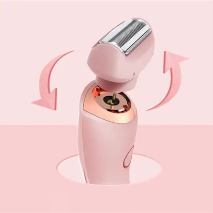 Pink 2-in-1 Electric Razor for Women - Multifunctional Rechargeable Hair Removal Shaver.