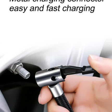 Portable 12V Tire Inflator with LED Light, 120W Air Compressor for Cars, Motorcycles, Bikes, and Inflatables.