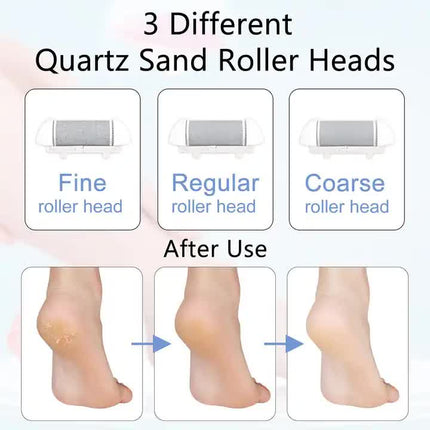 Black Rechargeable Electric Foot File Callus Remover with LED Display and USB Charging.
