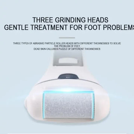 Black Rechargeable Electric Foot File Callus Remover with LED Display and USB Charging.