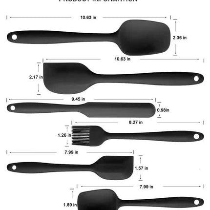 6-Piece Silicone Kitchen Utensil Set - Heat Resistant Baking Tools with Spatulas, Spoon, and Brush (Green)(2 set/12PCS).
