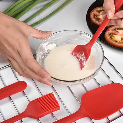 6-Piece Silicone Kitchen Utensil Set - Heat Resistant Baking Tools with Spatulas, Spoon, and Brush (Green)(2 set/12PCS).