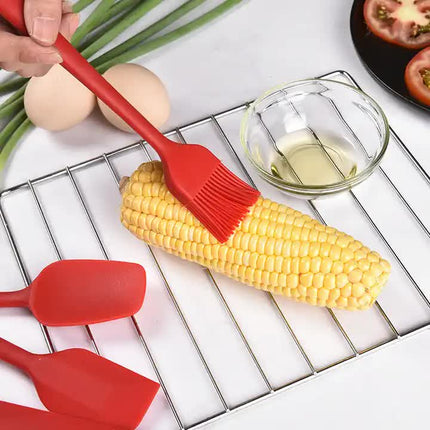 6-Piece Silicone Kitchen Utensil Set - Heat Resistant Baking Tools with Spatulas, Spoon, and Brush (Green)(2 set/12PCS).