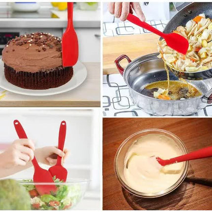 6-Piece Silicone Kitchen Utensil Set - Heat Resistant Baking Tools with Spatulas, Spoon, and Brush (Green)(2 set/12PCS).
