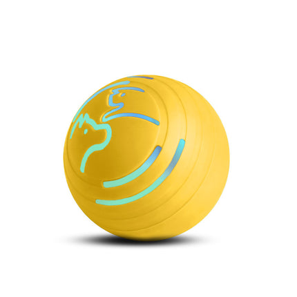 2PCS Yellow Rechargeable Automatic Jumping Pet Toy Ball - Interactive Smart Play Ball for Dogs & Cats.