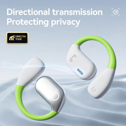 White M82 Transparent OWS Wireless Bluetooth Earphones - Clear Sound, Comfortable Over-Ear Fit.
