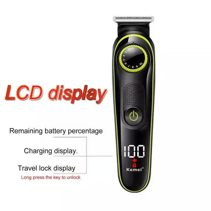 KM-696 5-in-1 Multifunctional Hair Clipper - Electric Hair Trimmer, Shaver & Nose Hair Trimmer Set.