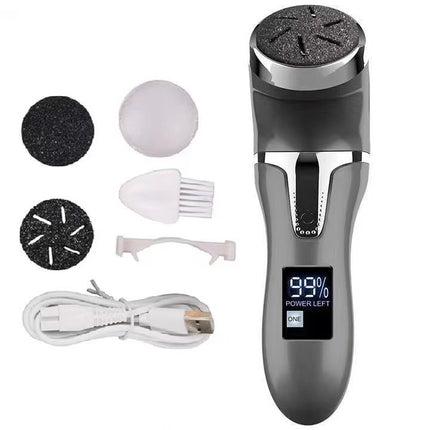 Black Electric Foot Callus Remover - Rechargeable Waterproof Pedicure Tool with Automatic Dead Skin Removal.