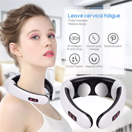 Neck Massager with Pulse Therapy - Intelligent Cervical Massage Device for Pain Relief and Relaxation.
