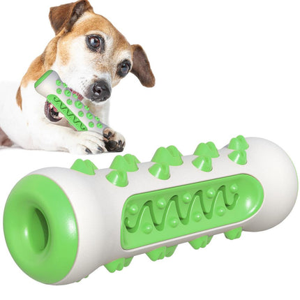Green Dog Squeaky Toys For Aggressive Chewers, Tough Toothbrush Dog Chew Toy, Nearly Indestructible Rubber Toys For Pet Training, Teeth Cleaning, Playing And Chewing For Medium & Large Breeds.