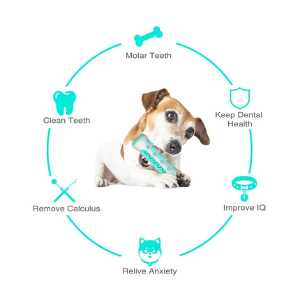 Green Dog Squeaky Toys For Aggressive Chewers, Tough Toothbrush Dog Chew Toy, Nearly Indestructible Rubber Toys For Pet Training, Teeth Cleaning, Playing And Chewing For Medium & Large Breeds.