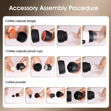 White Portable Espresso Coffee Machine - Universal 3-in-1 Capsule, Coffee Powder, and Espresso Maker.