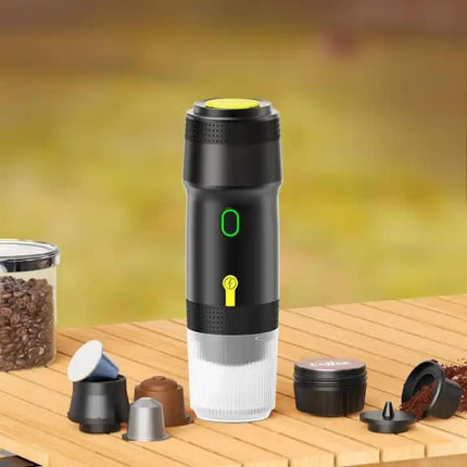 Green Portable Fully Automatic Espresso Coffee Machine - Universal 3-in-1 Capsule, Coffee Powder & Espresso Maker.