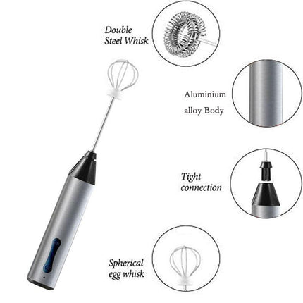 Rechargeable Electric Milk Frother, Handheld Foam Maker, Coffee Frothing Wand, Whisk for Milk, Coffee, and Baking.