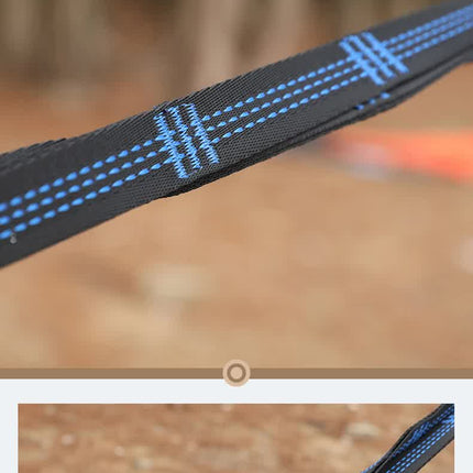 Blue Outdoor Camping Hammock with Mosquito Net, Anti-Tip Nylon Fabric, Single/Double Person Quick-Setup Hammock.