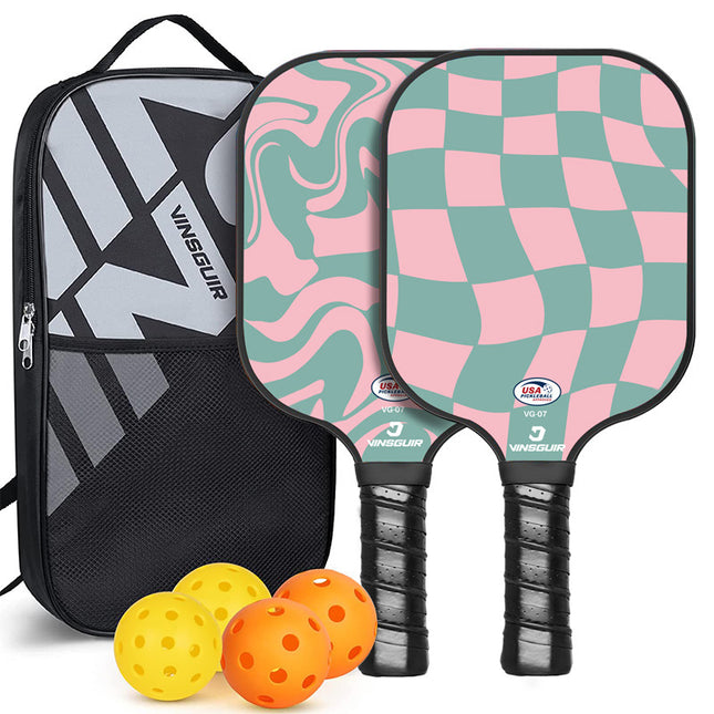 Bubble Hall Fiberglass Pickleball Paddle Set - Vibrant Design for Enhanced Gameplay.