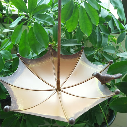 Umbrella-Shaped Bird Feeder - Metal Hanging Garden Decoration.