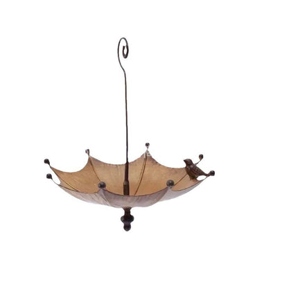 Umbrella-Shaped Bird Feeder - Metal Hanging Garden Decoration.