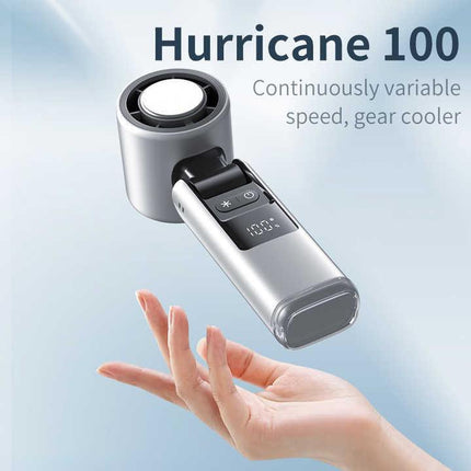 Black Portable Handheld High-Speed Cooling Fan - Perfect for Outdoor Camping.