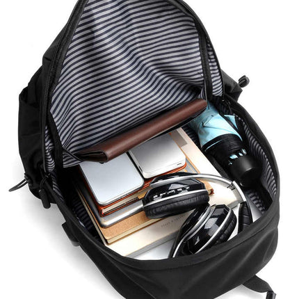 Blue Business Casual Laptop Backpack with USB Charging Port - Travel, Work, and Student Use.