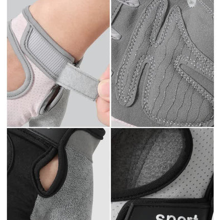 M Black Silicone Padded Workout Gloves - Non-Slip Weightlifting Gloves for Enhanced Grip and Palm Protection.