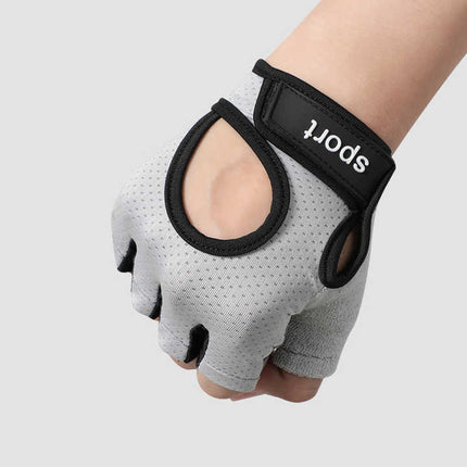M Black Silicone Padded Workout Gloves - Non-Slip Weightlifting Gloves for Enhanced Grip and Palm Protection.