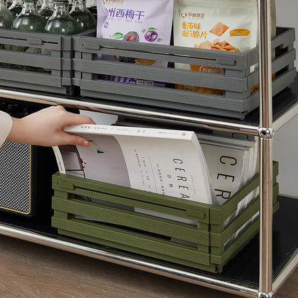 Green Foldable Industrial Storage Crates - Portable Outdoor Collapsible Storage Box for Home and Travel.