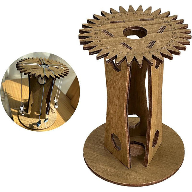 Wooden Kumihimo Marudai Stand – Craft Tool for Braiding and Creative Cord Making.