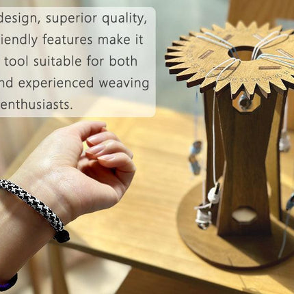 Wooden Kumihimo Marudai Stand – Craft Tool for Braiding and Creative Cord Making.