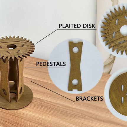 Wooden Kumihimo Marudai Stand – Craft Tool for Braiding and Creative Cord Making.