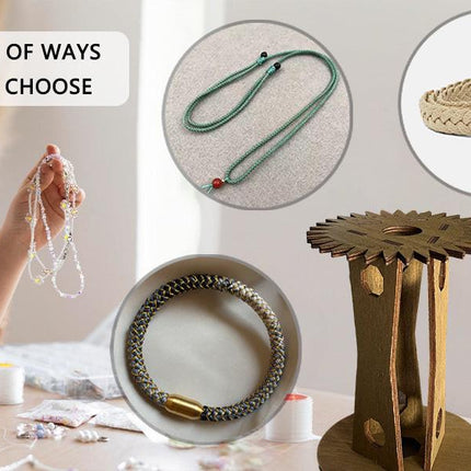 Wooden Kumihimo Marudai Stand – Craft Tool for Braiding and Creative Cord Making.